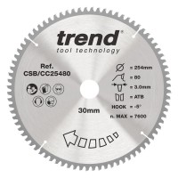 Trend Wood Mitre Saw Blade - 254mm dia x 3.0 kerf x 30 bore 80T