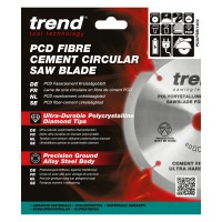 Trend PCD Fibre Cement Circular Saw Blade - 140mm dia x 1.8 kerf x 20 bore 4T