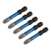 Draper Expert Cross Slot/PH Type Impact Screwdriver Bits, No.3 x 50mm, 1/4\" Hex (Pack of 5) - 05645