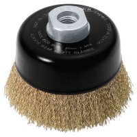 Draper Expert Brassed Steel Crimped Wire Cup Brush, 80mm, M14 - 52636