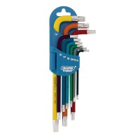 Draper Expert TX-STAR Torx Metric Coloured Long Arm Key Set (9 Piece) - 66143
