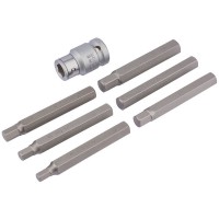 Draper Expert Hexagon Bit Set and Holder, 1/2\" Square Drive 6-12mm (7 Piece) - 83564