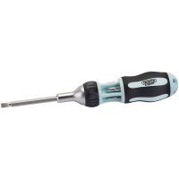Draper Expert Soft Grip 7-in-1 Ratcheting Screwdriver and Bit Set - 83721