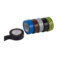 Draper Expert Insulation Tape, 10m x 19mm, Mixed Colours (Pack of 6) - 90086