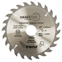 Trend CraftPro Combination Wood Saw Blade - 170mm dia x 2.4 kerf x 16 bore 24T