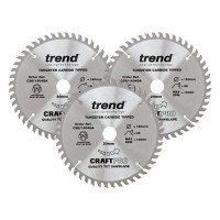 Trend CraftPro Triple Pack Trimming Saw Blade - 160mm dia x 2.2 kerf x 20 bore 48T