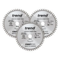 Trend CraftPro Triple Pack Trimming Saw Blade - 165mm dia x 2.2 kerf x 20 bore 48T