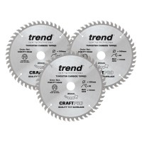 Trend CraftPro Triple Pack Panel Trimming Saw Blade - 165mm dia x 2.2 kerf x 20 bore 48T