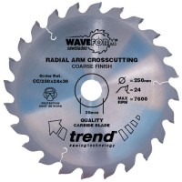 Trend Waveform Crosscut Mitre Saw Blade - 260mm dia x 2.5 kerf x 30 bore 80T