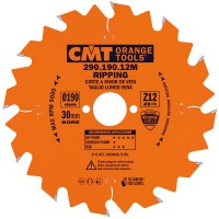 CMT Industrial Rip Saw Blade 190mm dia x 2.6 kerf x 30(+20+16) bore Z12 10ATB