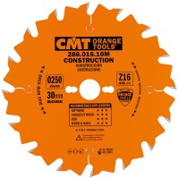 CMT Construction Saw Blade - 250mm dia x 2.8 kerf x 30 bore Z16 5ATB