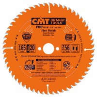 CMT ITK Plus Thin-Kerf Fine Cut-Off Saw Blade 165mm dia x 1.6 kerf x 20 (+15.88) bore Z56 15 ATB + 8 SHEAR