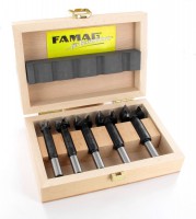 Famag 1662505 TCT Cylinder Boring bit Carbide Tipped Set of 5pcs in Wooden Case