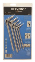 BONDHUS SP5-IC-75B Hex Pro Pivot Head Wrench Torx Set - 5 pcs - T25-T50, 00075