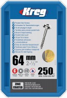 Kreg SML-C250-250-EUR Kreg Pocket Hole Screws - 64mm / 2-1/2\" x 8 Coarse, Washer-Head, qty 250