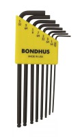 BONDHUS BLX8 Ball End Hex Allen Key Set - 8 pcs - 0.050\"-5/32\", 10932