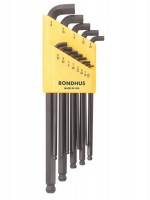 BONDHUS SBLX13 Stubby Ball End Hex Allen Key Set - 13 pcs - 0.050\"-3/8\", 16537