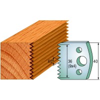 CMT SPINDLE MOULDER CUTTERS - Knives and Limiters 40mm - profile 117