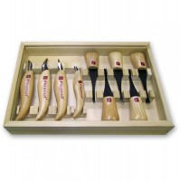 Flexcut 9 Piece Deluxe Palm Carving Tool and Knife Set - KN700