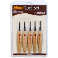 Flexcut 5 Piece Mixed Profile 3mm Micro Carving Tool Set - MT930