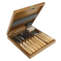 Narex 9 Piece Set Carving Chisels and Knives with Sharpening Stone - Wood Line Standard - 894813