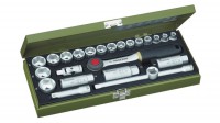 Proxxon Socket Set with Ratchet - 24pc 3/8\" Drive - 23110