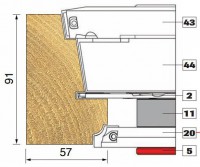 Trend Modular Window System 9 D CILL PROF HEAD 138X40X31.75 Tool Number 44