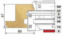 Trend Modular Window System 20 DEG BEVEL HEAD 95X15X31.75 Tool Number 59