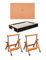 UJK Multifunction Workbench MkII Workbench Frame + Telescopic Trestles + HDF Valchromat Top - 10059